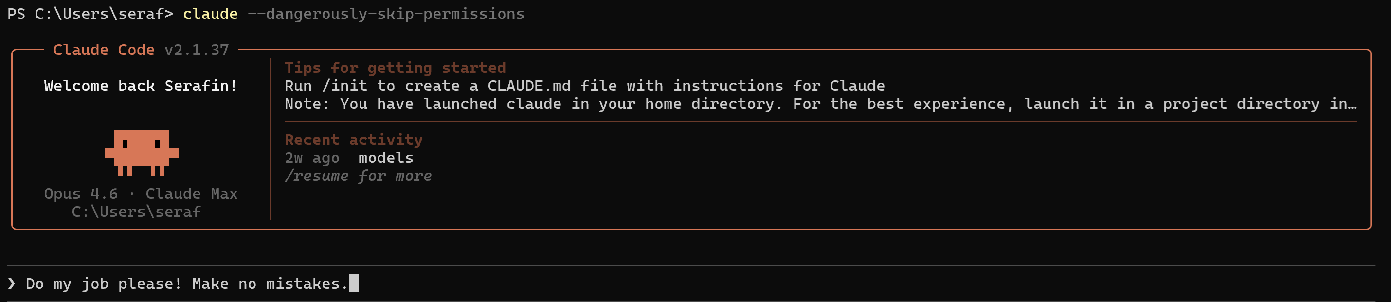 Claude Code prompt: Do my job please! Make no mistakes.